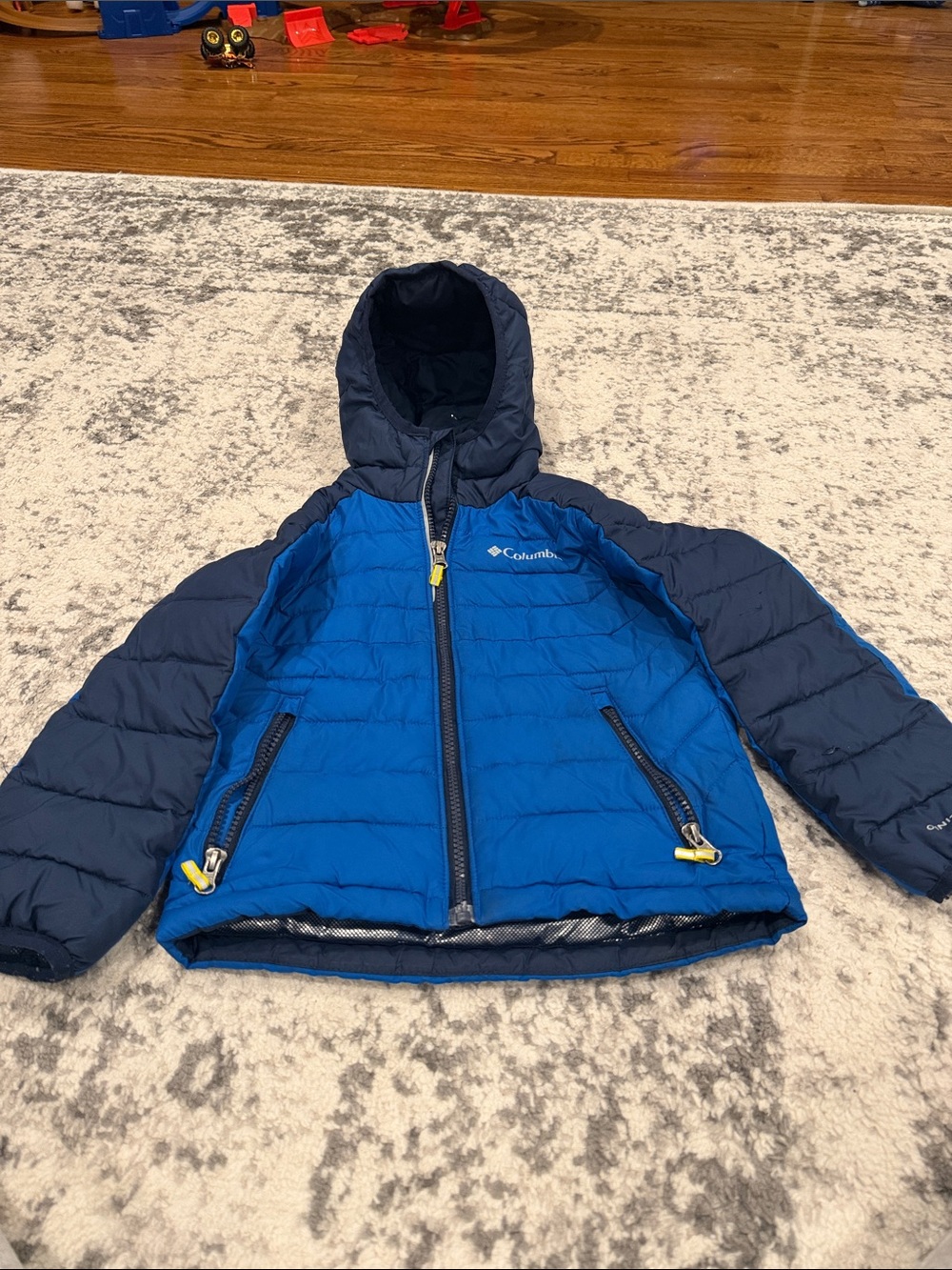 Columbia Two-Tone Blue Hooded Puffer Jacket for Kids